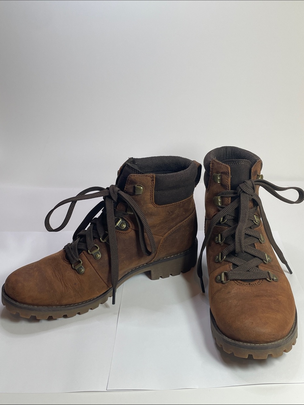 Timberland Brown Leather Lace-Up Hiking Boots SizeUS 6.5